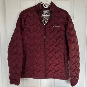 Columbia Burgundy Down Filled Quilted Heavenly Jacket